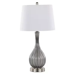 Discount Kirklands Home Crackle Glass Teardrop Table Lamps, Set of 2 Gray