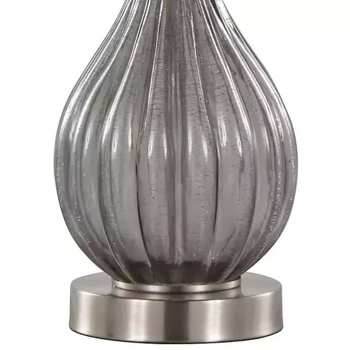 Discount Kirklands Home Crackle Glass Teardrop Table Lamps, Set of 2 Gray