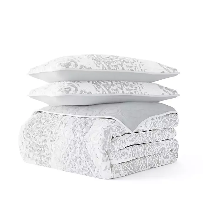 Outlet Kirklands Home Gray Damask Reversible 2-pc. Twin Quilt Set