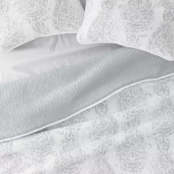 Sale Kirklands Home Gray Damask Reversible 3-pc. King Quilt Set