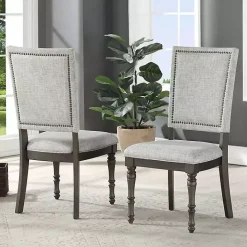 Outlet Kirklands Home Dawson Upholstered Dining Chairs, Set of 2 Gray