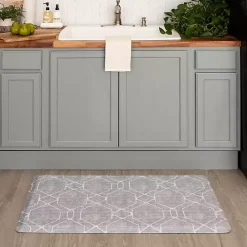 Best Kirklands Home Diamond Cushioned Kitchen Mat Gray