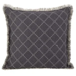 Sale Kirklands Home Diamond Fringe Pillow Gray
