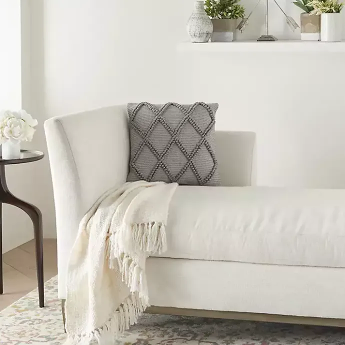 Sale Kirklands Home Diamond Lattice Throw Pillow Gray