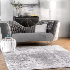 Sale Kirklands Home Gray Distressed Power Loomed Area Rug, 10x14