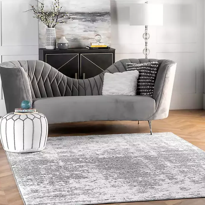 Sale Kirklands Home Gray Distressed Power Loomed Area Rug, 10x14