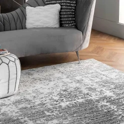 Sale Kirklands Home Gray Distressed Power Loomed Area Rug, 10x14