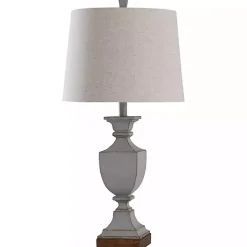 Discount Kirklands Home Gray Distressed Square Urn Table Lamp Tan
