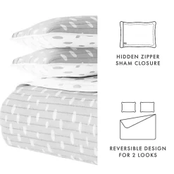 New Kirklands Home Gray Dotted Reversible 2-pc. Twin Quilt Set