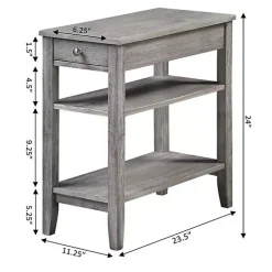 Kirklands Home Double Shelf Wood Accent Table Gray