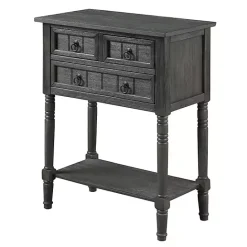 Discount Kirklands Home 3-Drawer Turned Legs Accent Table Gray