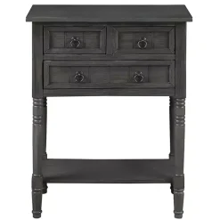 Discount Kirklands Home 3-Drawer Turned Legs Accent Table Gray
