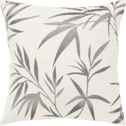 Best Kirklands Home Gray Embroidered Botanical Throw Pillow