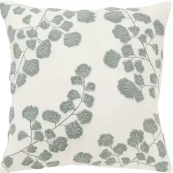 Best Kirklands Home Gray Embroidered Floral Throw Pillow