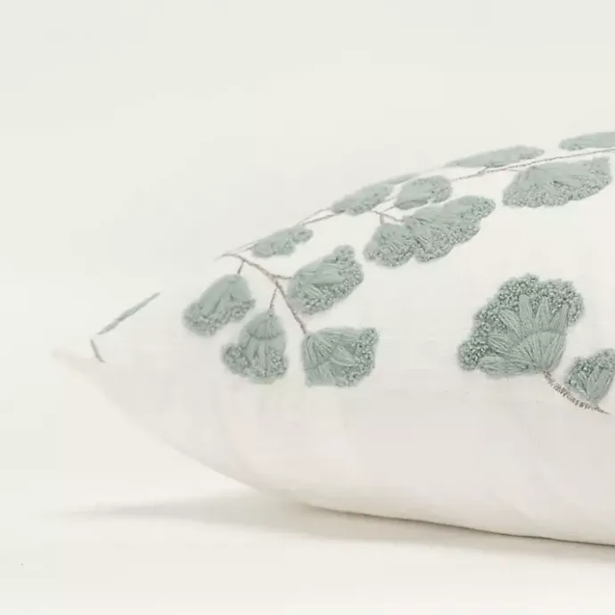 Best Kirklands Home Gray Embroidered Floral Throw Pillow