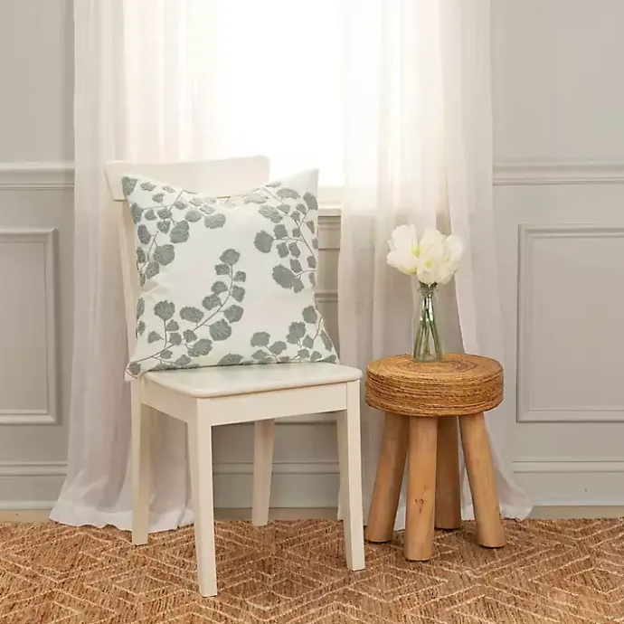 Best Kirklands Home Gray Embroidered Floral Throw Pillow