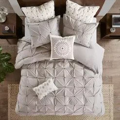 Hot Kirklands Home Gray Embroidered Modern Medallion Accent Pillow