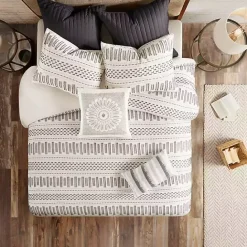 Hot Kirklands Home Gray Embroidered Modern Medallion Accent Pillow