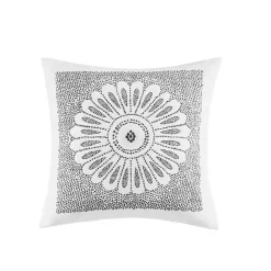 Hot Kirklands Home Gray Embroidered Modern Medallion Accent Pillow