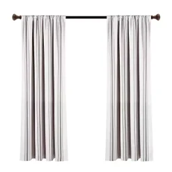 Sale Kirklands Home Gray Farmhouse Stripe Curtain Panels, Set of 2