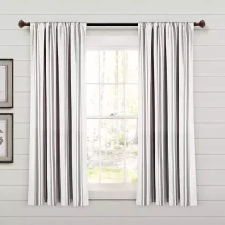 Sale Kirklands Home Gray Farmhouse Stripe Curtain Panels, Set of 2