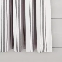 Sale Kirklands Home Gray Farmhouse Stripe Curtain Panels, Set of 2