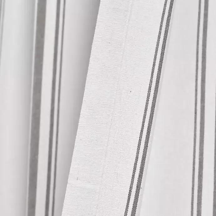 Sale Kirklands Home Gray Farmhouse Stripe Curtain Panels, Set of 2