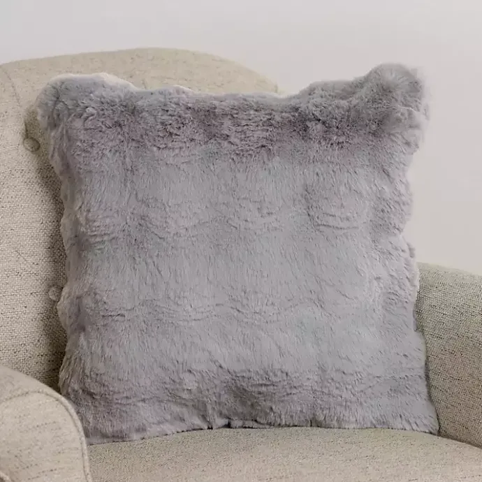 Outlet Kirklands Home Faux Fur Bubble Pillow Gray