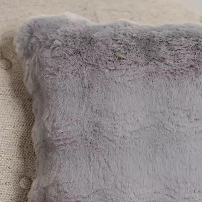 Outlet Kirklands Home Faux Fur Bubble Pillow Gray