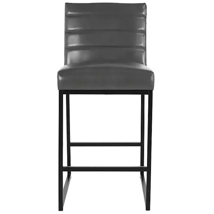 Hot Kirklands Home Faux Leather Armless Counter Stool Gray