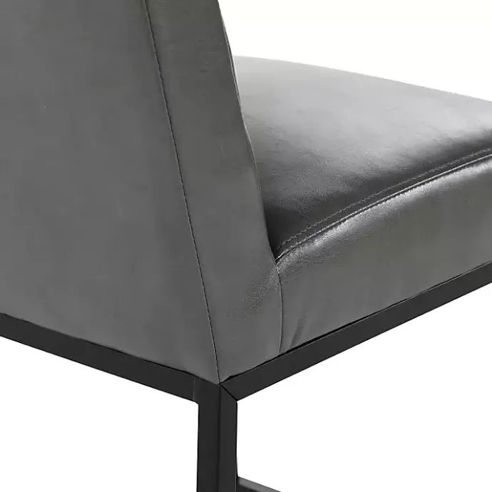 Hot Kirklands Home Faux Leather Armless Counter Stool Gray