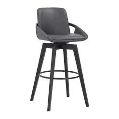 Discount Kirklands Home Faux Leather Baylor Swivel Bar Stool Gray