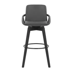 Discount Kirklands Home Faux Leather Baylor Swivel Bar Stool Gray