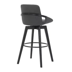 Discount Kirklands Home Faux Leather Baylor Swivel Bar Stool Gray