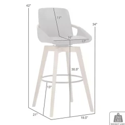 Discount Kirklands Home Faux Leather Baylor Swivel Bar Stool Gray