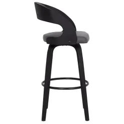 Clearance Kirklands Home Faux Leather Black Wood Sally Counter Stool Gray