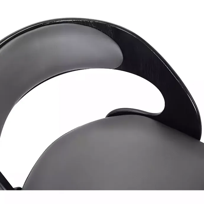 Clearance Kirklands Home Faux Leather Black Wood Sally Counter Stool Gray