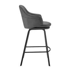 Kirklands Home Faux Leather Brigden Swivel Counter Stool Gray