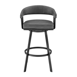 Kirklands Home Faux Leather Chelsea Swivel Bar Stool Gray
