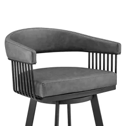 Kirklands Home Faux Leather Chelsea Swivel Bar Stool Gray