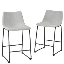 Hot Kirklands Home Faux Leather Counter Stools, Set of 2 Gray