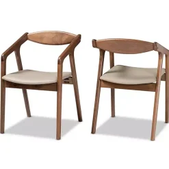 Outlet Kirklands Home Faux Leather Harland Dining Chairs, Set of 2 Gray