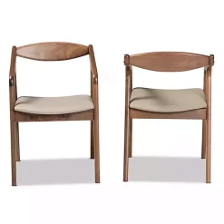 Outlet Kirklands Home Faux Leather Harland Dining Chairs, Set of 2 Gray