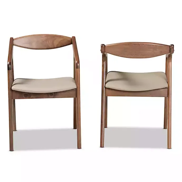 Outlet Kirklands Home Faux Leather Harland Dining Chairs, Set of 2 Gray