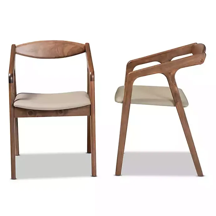 Outlet Kirklands Home Faux Leather Harland Dining Chairs, Set of 2 Gray