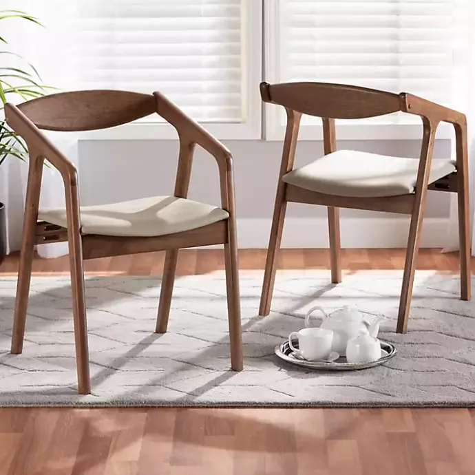 Outlet Kirklands Home Faux Leather Harland Dining Chairs, Set of 2 Gray