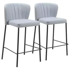 Best Kirklands Home Faux Leather Liddy Counter Stools, Set of 2 Gray