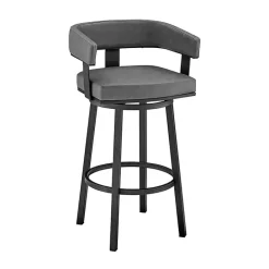 Kirklands Home Faux Leather Lorin Swivel Counter Stool Gray