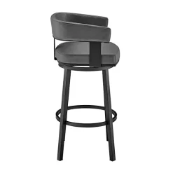 Kirklands Home Faux Leather Lorin Swivel Counter Stool Gray