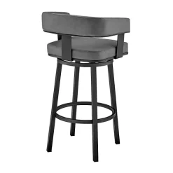 Kirklands Home Faux Leather Lorin Swivel Counter Stool Gray